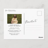 Trendy modern graduate simple two photo graduation briefkaart (Achterkant)