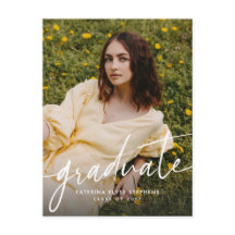 Trendy modern graduate simple two photo graduation