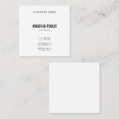 Trendy Modern Graphic Elegant Minimalistic Plain Vierkante Visitekaartje (Voorkant / Achterkant)