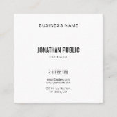 Trendy Modern Graphic Elegant Minimalistic Plain Vierkante Visitekaartje (Voorkant)