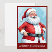 Trendy modern grappig Kerstman-script Feestdagenkaart (Voorkant / Achterkant)