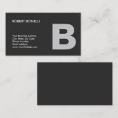 Trendy Modern Gray Monogram Visitekaartje (Voorkant / Achterkant)
