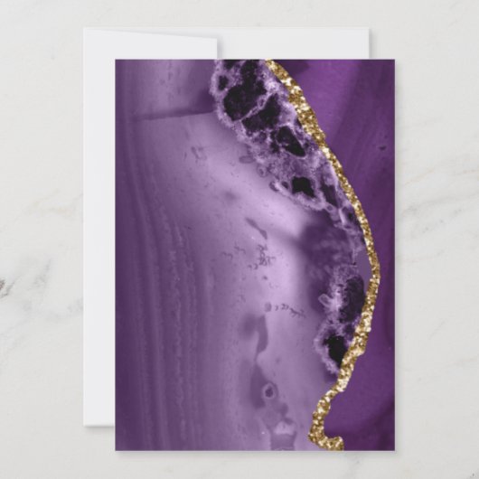 Trendy Modern green Gold Agate Wedding Invitation Kaart (Achterkant)