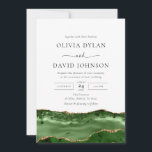Trendy Modern green Gold Agate Wedding Invitation Kaart<br><div class="desc">Trendy Modern Paars Gold Agate Wedding Invitation</div>