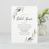Trendy Modern Green Leaf Vrijgezellenfeest Invite Kaart (Staand voorkant)