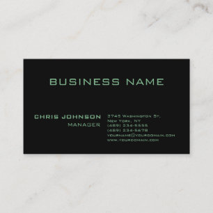 Trendy Modern Green Rich Black Visitekaartje