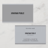 Trendy Modern Grey Elegante Minimalistische Sjablo Visitekaartje (Voorkant / Achterkant)