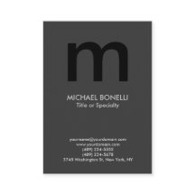 Trendy modern grijs zwart monogram visitekaartje