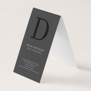 Trendy modern grijs zwart vet monogram visitekaartje