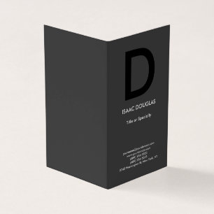 Trendy modern grijs zwart vet monogram visitekaartje