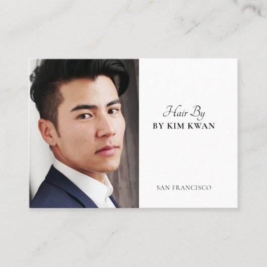 Trendy Modern Hair Stylist Photo Visitekaartje (Voorkant)