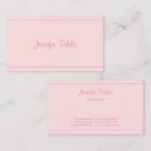 Trendy Modern Handgeschreven Elegant Roze Script T Visitekaartje (Voorkant / Achterkant)