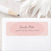 Trendy Modern handgeschreven script Blush Pink Whi Etiket (Insitu)