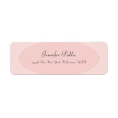 Trendy Modern handgeschreven script Blush Pink Whi Etiket (Voorkant)