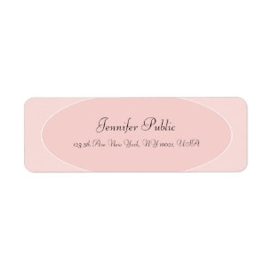 Trendy Modern handgeschreven script Blush Pink Whi Etiket