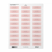 Trendy Modern handgeschreven script Blush Pink Whi Etiket (Full Sheet)