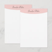 Trendy Modern Handschrift Blush Pink White Elegant Notitiekaartje (Voorkant / Achterkant)