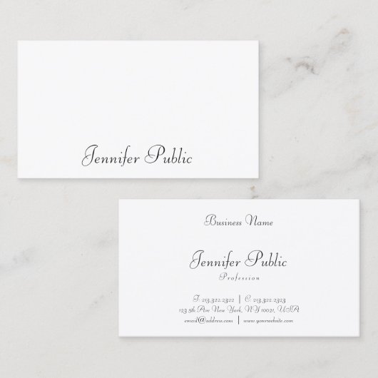 Trendy Modern Handschrift Leuk Ontwerp Elegant Visitekaartje (Voorkant / Achterkant)