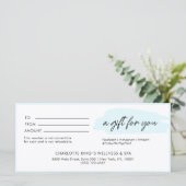 Trendy, modern, handschrift, lichtblauw bedrijf (Staand voorkant)