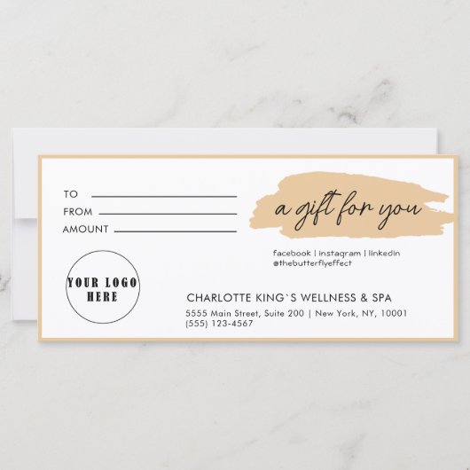 Trendy, modern, handschrift, logo, beige (Voorkant)