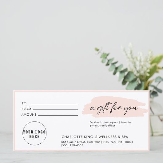 Trendy, modern, handschrift, logo, lichtroze (Staand voorkant)