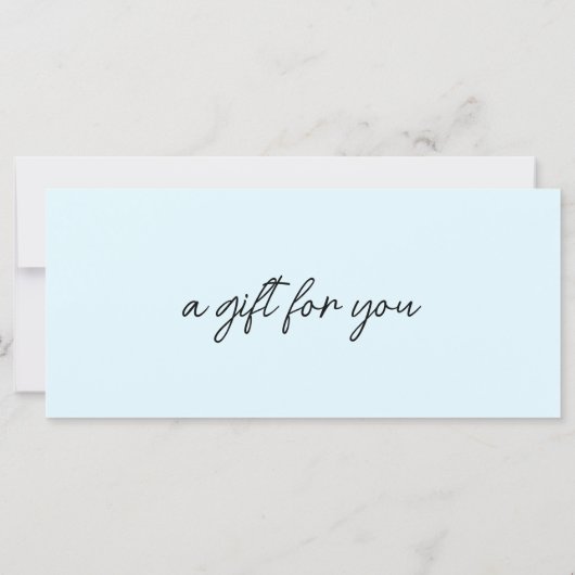 Trendy, modern, handschrift, met qr-code, blauw (Achterkant)