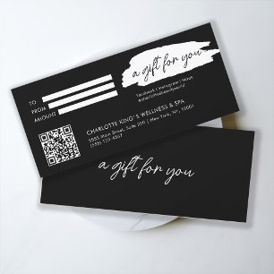 Trendy, modern, handschrift, met qr-code, zwart