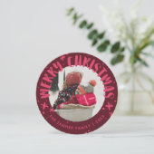 Trendy Modern Handwritten Christmas Photo Card Kaart (Staand voorkant)