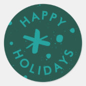 Trendy Modern Handwritten Happy Holidays Sticker (Voorkant)