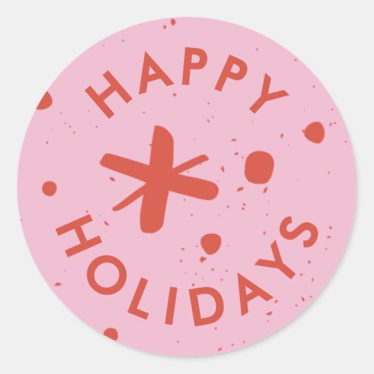 Trendy Modern Handwritten Happy Holidays Sticker (Voorkant)
