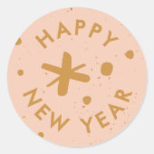 Trendy Modern Handwritten Happy New Year Sticker (Voorkant)