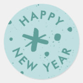 Trendy Modern Handwritten Happy New Year Sticker (Voorkant)