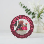 Trendy Modern Handwritten Holiday Photo Card Kaart (Staand voorkant)