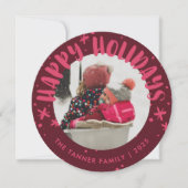 Trendy Modern Handwritten Holiday Photo Card Kaart (Voorkant)