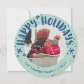 Trendy Modern Handwritten Holiday Photo Card Kaart (Voorkant)