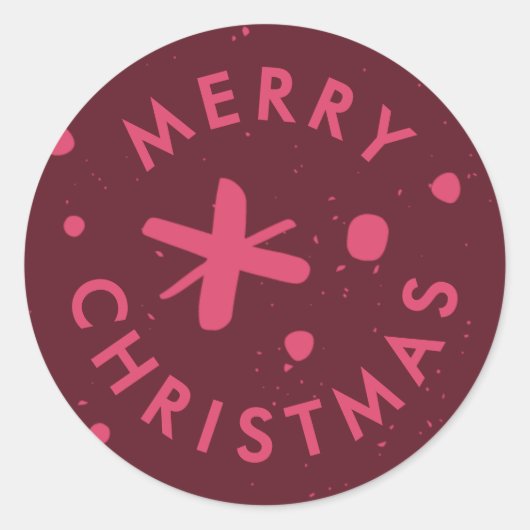 Trendy Modern Handwritten Merry Christmas Sticker (Voorkant)