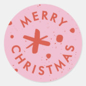 Trendy Modern Handwritten Merry Christmas Sticker (Voorkant)