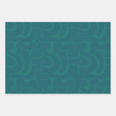 Trendy Modern Helder Gekleurd Turquoise & Marine B Inpakpapier Vel (Voorkant)