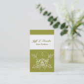 Trendy Modern Henna Indian White Lotus Flower Visitekaartje (Staand voorkant)