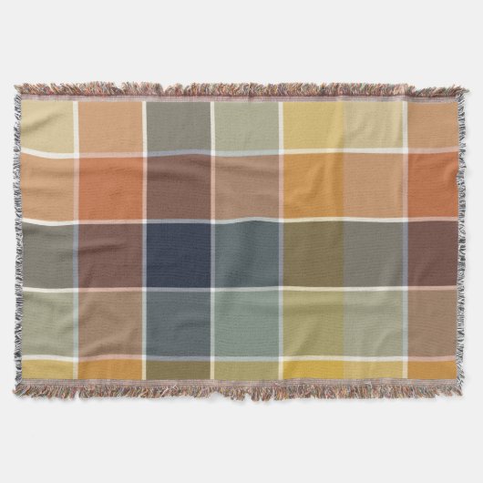 Trendy Modern Herfst Kleurblok Deken (Voorkant)