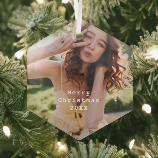 Trendy Modern Holiday Fototypemachine Keepomwille Glas Ornament (Insitu)