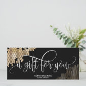 trendy modern honingraat Gold Certificate Gift Kaa (Staand voorkant)