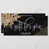 trendy modern honingraat Gold Certificate Gift Kaa (Voorkant / Achterkant)