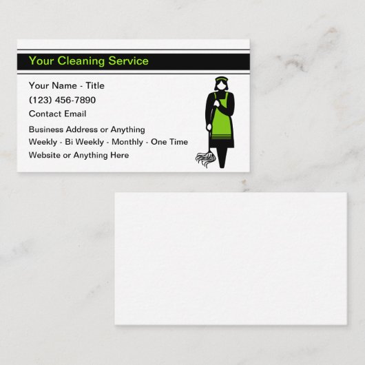 Trendy Modern Huis Schoonmaak Visitekaartjes (Voorkant / Achterkant)
