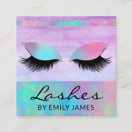 Trendy Modern Iridescent Chic Lashes Professional Vierkante Visitekaartje