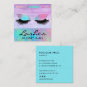 Trendy Modern Iridescent Chic Lashes Professional Vierkante Visitekaartje (Voorkant / Achterkant)