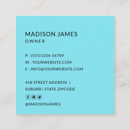 Trendy Modern Iridescent Chic Lashes Professional Vierkante Visitekaartje (Achterkant)