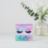 Trendy Modern Iridescent Chic Lashes Professional Vierkante Visitekaartje (Staand voorkant)