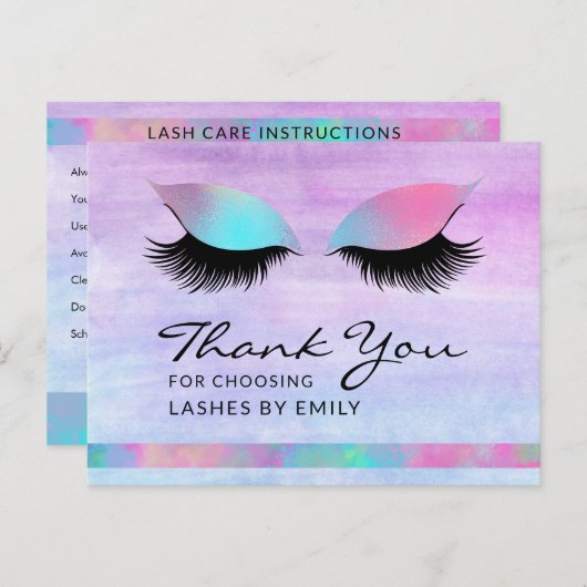 Trendy Modern Iridescent Grafisch Dank je wel Briefkaart (Voorkant / Achterkant)