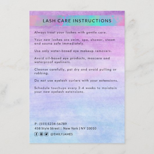 Trendy Modern Iridescent Grafisch Dank je wel Informatiekaartje (Achterkant)